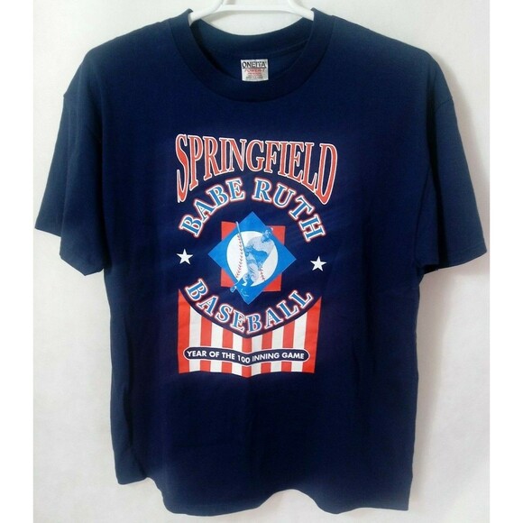 Oneita Babe Ruth Baseball T Shirt 100 inning game Power T Springfield Size XL - Picture 2 of 5